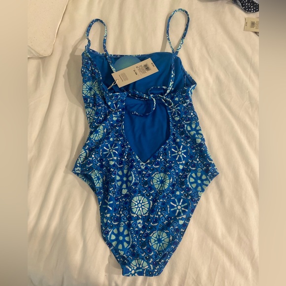 Women’s Zinnia Floral Print Medium Swimsuit - RHODE x Target Blue/Light Blue M - Picture 3 of 3